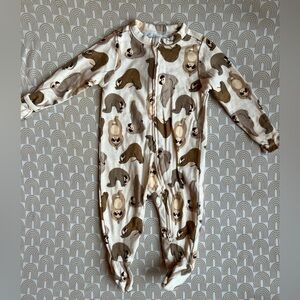 Old Navy Sloth Print Kids Footie in Brown and Cream
